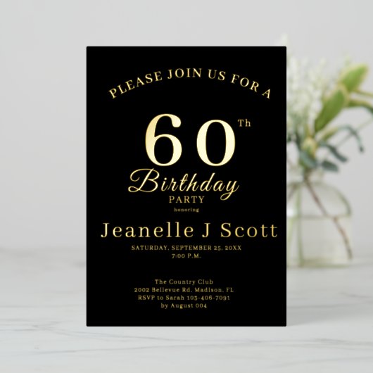 Invitation En Aluminium Or 5" x 7" (Debout devant)