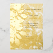 Invitation En Aluminium or abstrait fleur romantique mariage réel (Recto)