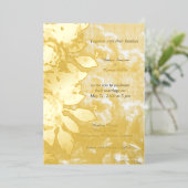Invitation En Aluminium or abstrait fleur romantique mariage réel (Debout devant)