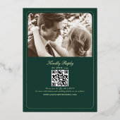 Invitation En Aluminium Or antique et vert émeraude (Verso)