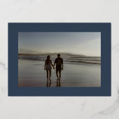 Invitation En Aluminium or classique crête bordeaux marine enregistrer la  (Verso)