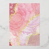 Invitation En Aluminium or de marbre rose (Verso)