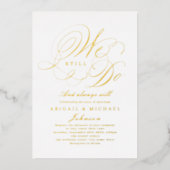 Invitation En Aluminium Or élégant calligraphie classique NOUS TOUJOURS FA (Recto)