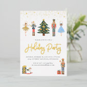 Invitation En Aluminium Or élégant | Nutcracker Christmas Holiday Party (Debout devant)