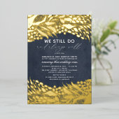 Invitation En Aluminium Or et bleu marine Nous faisons toujours Mariage An (Debout devant)