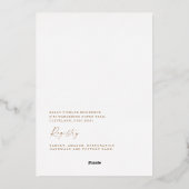 Invitation En Aluminium Or Fête des mariées Eucalyptus (Verso)