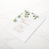 Invitation En Aluminium Or Fête des mariées Eucalyptus (Rotation)