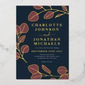 Invitation En Aluminium Or Feuille simple élégant (Recto)