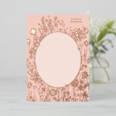 Invitation En Aluminium Or floral brodé blanc floral (Debout devant)