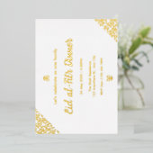 Invitation En Aluminium Or Floral Eid al-Fitr (Debout devant)