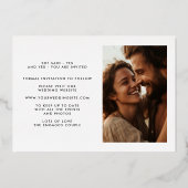 Invitation En Aluminium OR Moderne DATE QUATRE Photo Enregistrer la date (Verso)