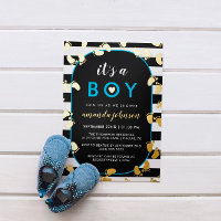 Or Noir Bleu C'est Un Garçon Empreintes De Bébé