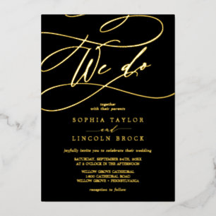 Invitation En Aluminium Or Romantique à Feuille D'Or Nous Nous Marions à