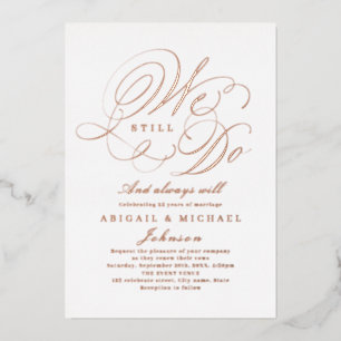 Invitation En Aluminium or rose élégant calligraphie classique NOUS TOUJOU