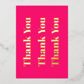 Invitation En Aluminium Or rose Merci (Recto)