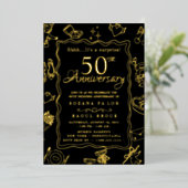 Invitation En Aluminium or Surprise 50e anniversaire de Mariage (Debout devant)