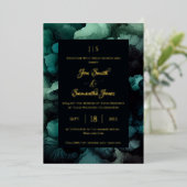 Invitation En Aluminium Or vert émeraude (Debout devant)