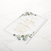 Invitation En Aluminium or vert première communion sainte (Rotation)