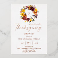 Orange et jaune fleuri Thanksgiving Wreath