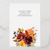 Invitation En Aluminium Orange et jaune fleuri Thanksgiving Wreath (Verso)