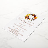 Invitation En Aluminium Orange et jaune fleuri Thanksgiving Wreath (Rotation)