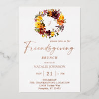 Orange et jaune Floral Friendsgiving Wreath