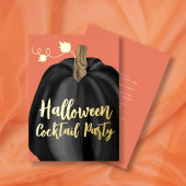 Invitation En Aluminium Orange Gold Citrouille Halloween Cocktail Party