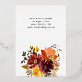 Invitation En Aluminium Orange & Jaune Gold Fall Florale Thanksgiving (Verso)