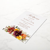 Invitation En Aluminium Orange & Jaune Gold Fall Florale Thanksgiving (Rotation)