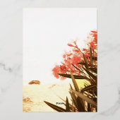 Invitation En Aluminium Orange Oleander Flowers Beach Mariage (Verso)