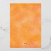 Invitation En Aluminium Orange Plaid Aquarelle Citrouille Thanksgiving (Verso)