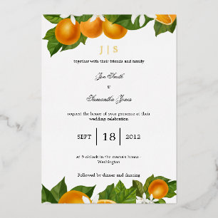 Invitation En Aluminium oranges italiens méditerranéens or