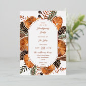 Invitation En Aluminium Oranges Russe Vacances Thanksgiving Dîner (Debout devant)