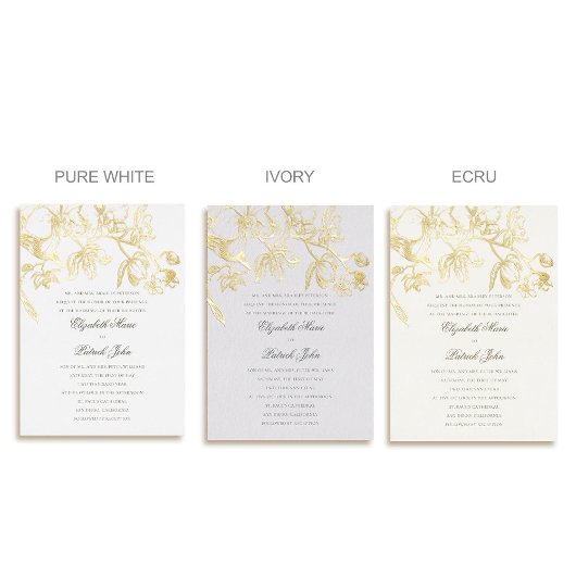 Invitation En Aluminium Orchid Dance Formal Classic Mariage de crème