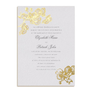 Invitation En Aluminium Orchid Love Ivory Formal Classic Mariage