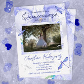 Invitation En Aluminium Orchidée Bleue Clair Quinceanera
