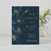 Invitation En Aluminium Orchidée Bleue Douce au Lendemain (Debout devant)