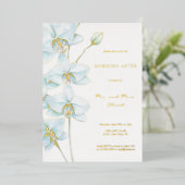 Invitation En Aluminium Orchidée Bleue Douce au Matin  (Debout devant)