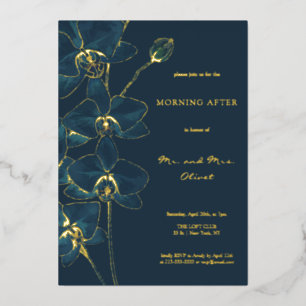 Invitation En Aluminium Orchidée Bleue Douce matin après