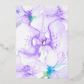Invitation En Aluminium Orchidée d'aquarelle violette, quinceanera de libe (Verso)