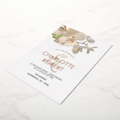 Invitation En Aluminium Orchidées blanches tropicales Mariage Rose or (Rotation)