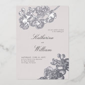 Invitation En Aluminium Orchidées classiques modernes formelles Tux Mariag (Recto)