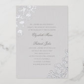 Invitation En Aluminium Orchidées Huile d'ivoire Mariage traditionnel (Recto)