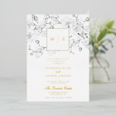 Invitation En Aluminium Orchidées modernes officielles Mariage de monogram (Debout devant)