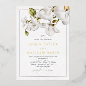 Invitation En Aluminium Orchids Frame Elegant Wedding (Recto)