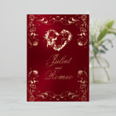 Invitation En Aluminium Ornate Frame & Heart - Red (Debout devant)
