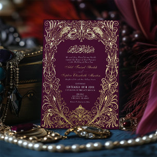 Invitation En Aluminium Ottoman Turc de mariage ottoman pourpre prune