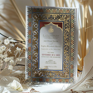 Invitation En Aluminium Ottoman Turc Islamique Vert Sage Mariage