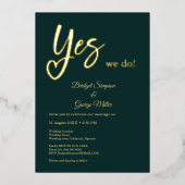 Invitation En Aluminium Oui Nous faisons noir mariage or (Recto)