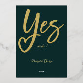 Invitation En Aluminium Oui Nous faisons noir mariage or (Verso)